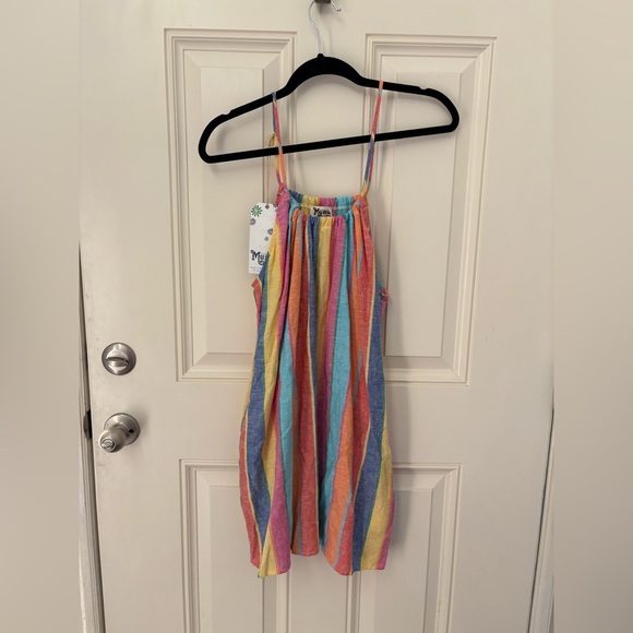Show Me Your Mumu Carlotta Dress in Rainbow Stripe Size XS NWT - Picture 2 of 8